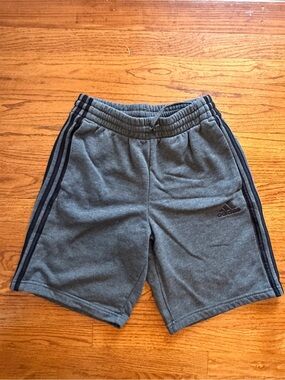 adidas Gray Athletic Shorts with black Side Stripes
